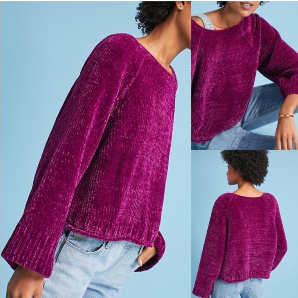 Moth Anthropologie Brand Magenta Sweater